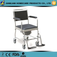 deluxe commode chair with wheels bathroom safety commode chair JL6920