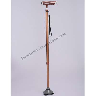 Three-feet brown aluminum alloy walking cane with lights